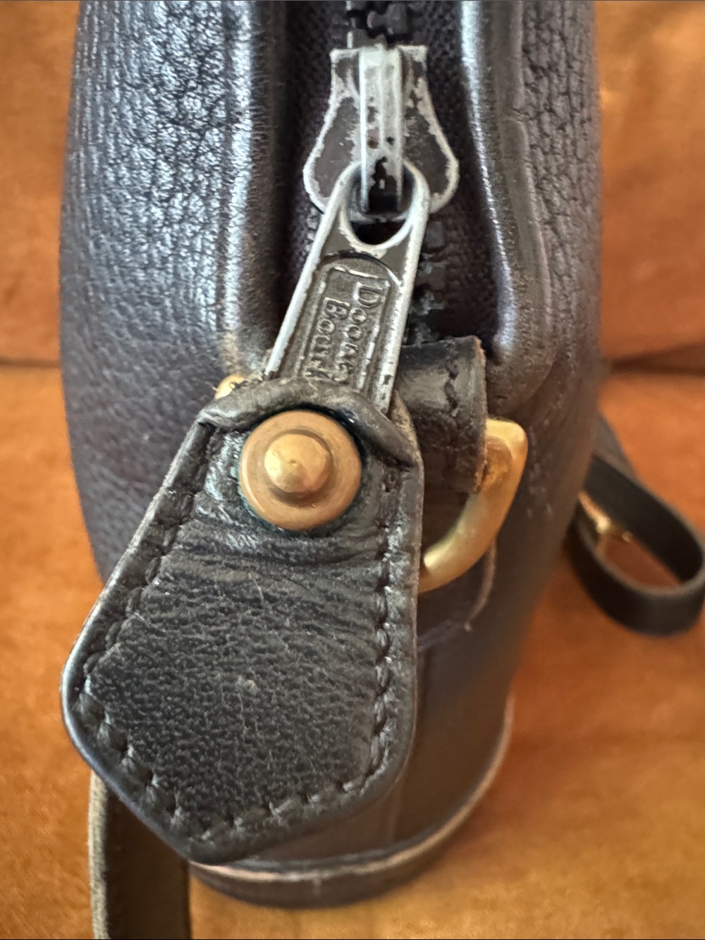 Vintage Dooney & Bourke Norfolk Satchel Navy Blue Leather AWL USA Made - Picture 4 of 10